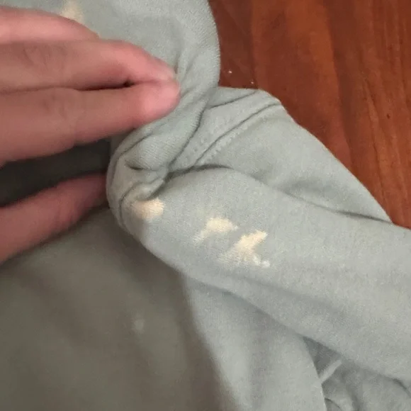 Brandy Melville Green Zip-Up Hoodie. *Bleach stains* - Picture 3 of 10